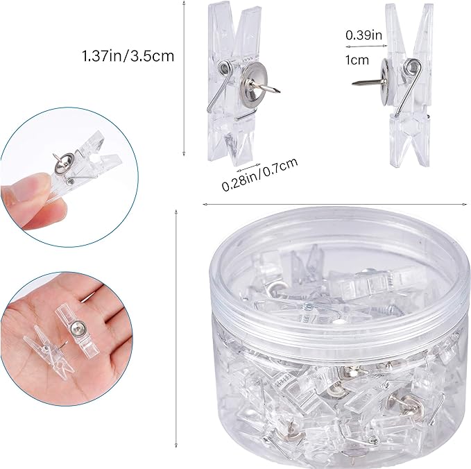 60 Pcs Push Pin Clips Decorative Push Pins - Image 2