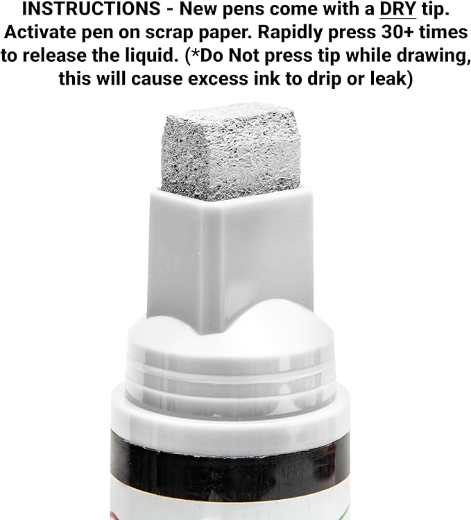 Glass Pen Window Marker: Liquid Chalk Pens for Glass, Whiteboard Markers with Washable Paint - Graduation, Car Windows, Mirror Pen, Storefront, Wedding, Parade, Party & Holiday (White, Jumbo Tip)-DeskLoop Office