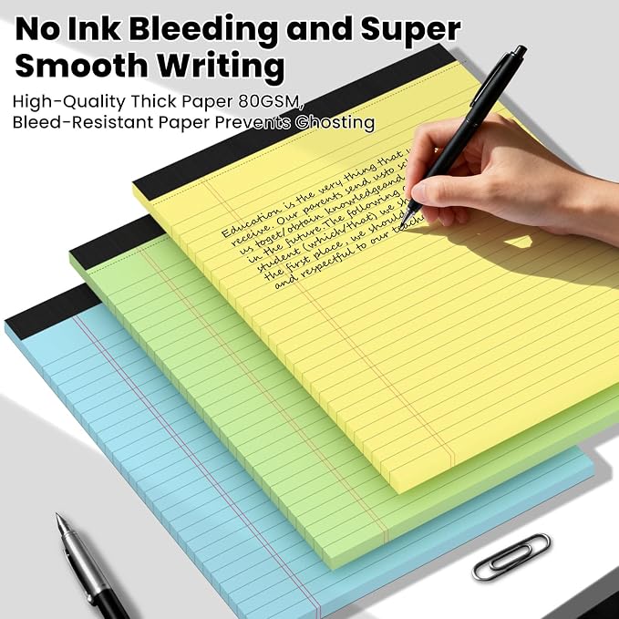 3pcs Legal Pads 8.5 x 11, Notepads 8.5 x 11 Inch, 30 Sheets/Pack, Color Note - Image 5