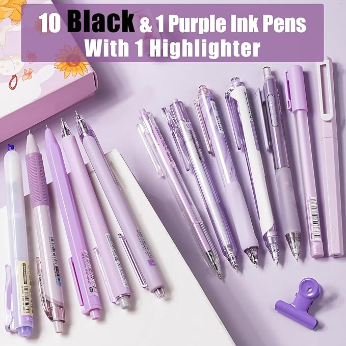 Four Candies Lavender Series Gel Pens, School Office Stationery Supplies Desk - Image 2