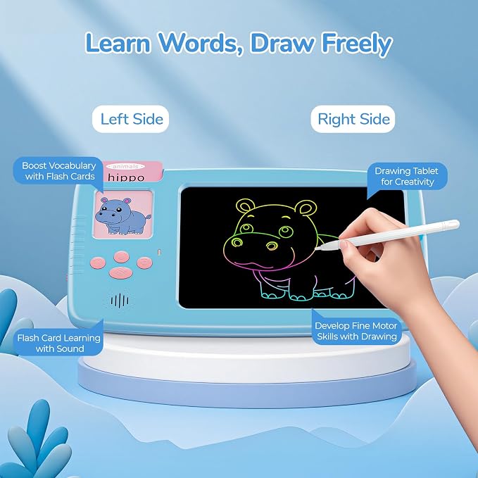 Talking Flash Cards for Toddlers: 2-in-1 LCD Writing Tablet - Image 4