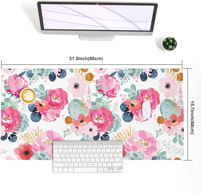 QIYI Large Mouse Pad, Women Girls PU Leather Waterproof Gaming Mousepad - Image 3