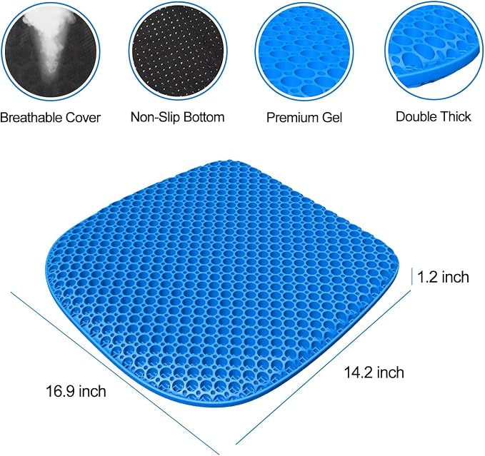 Large Gel Seat Cushion for Long Sitting - Image 2