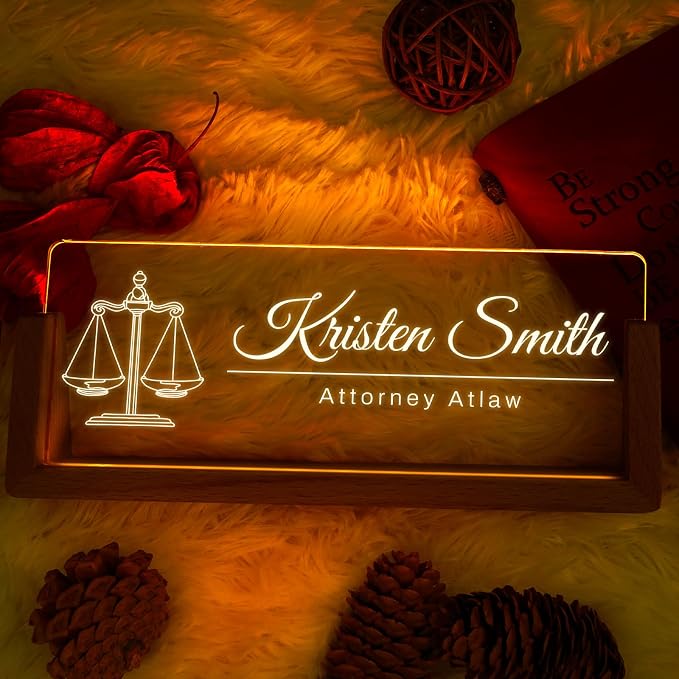 Custom Light Up Name Plate for Desk, Desk Name Plate Personalized - Image 5