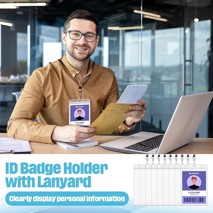 Patelai 100 Pack 4 x 6 Inch Extra Large Badge Credential Holders - Image 3