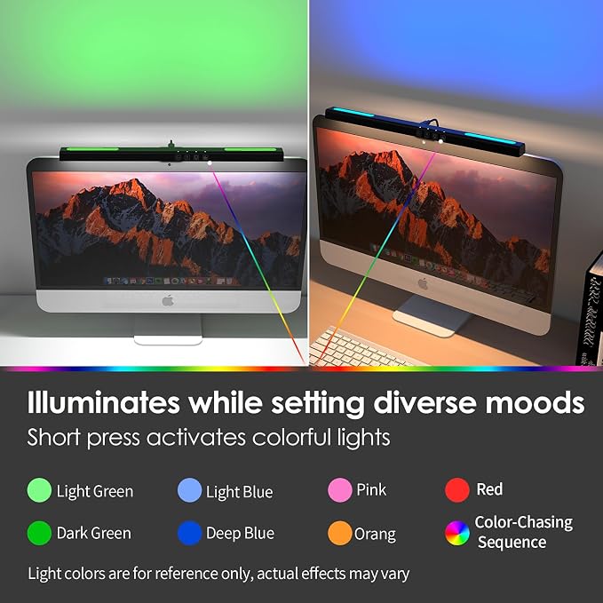 BY-J PC Screen Lamp with Remote Control, Adjustable Screen Light Automatic - Image 2