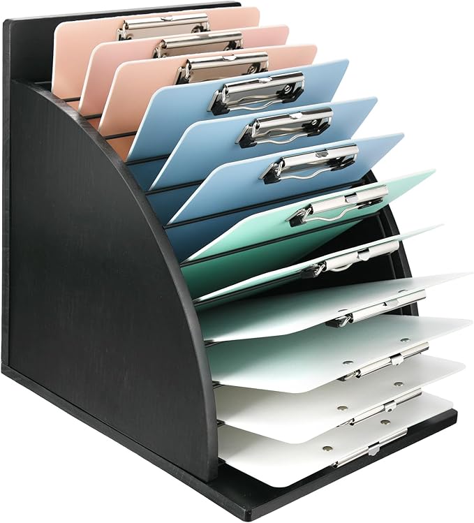 HULISEN Clipboard Holder, Wooden Clipboard Organizer by HULISEN