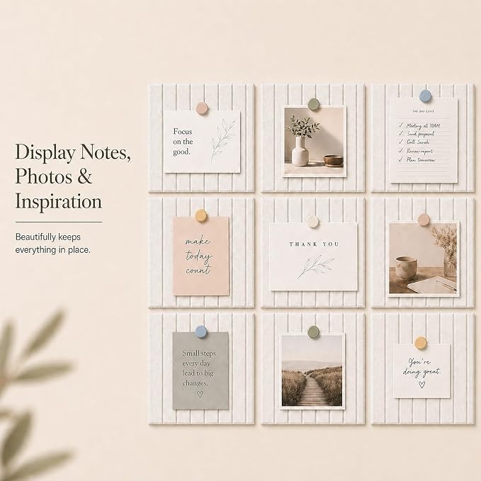 Stripe Felt Bulletin Board Tiles, Cork Board Alternative 48 x 36 in | 0.35 in - Image 5