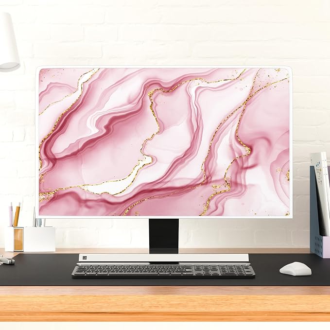 Baocicco Gold Pink Marble Waterproof TV Display Screen Cover 55 Inch TV - Image 4
