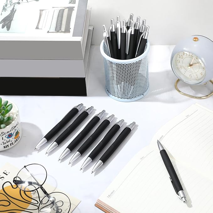 120 Pack Ballpoint Pens Bulk Retractable Gel Ink Pens Back to School Supplies 0.7mm Medium Point Black Ink Smooth Writing for School Office Journal Teacher Student Gifts(Black)-DeskLoop Office