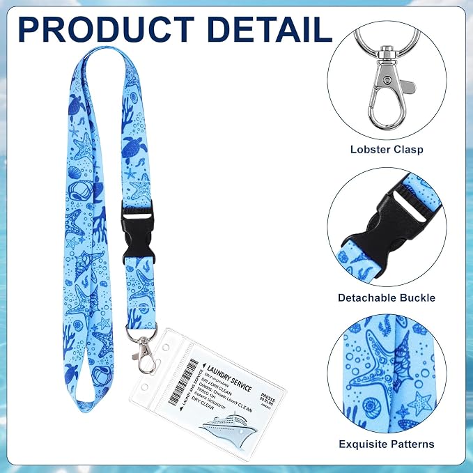HONSIO 6 Pack Cruise Lanyard for Ship Cards Detachable Starfish Lanyards - Image 6