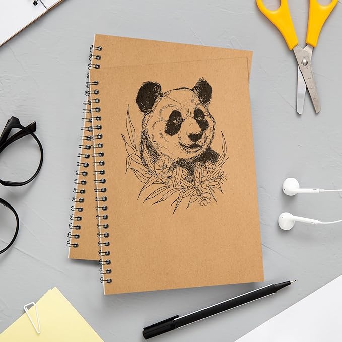 48 Pack Kraft Spiral Notebook, A5 College Ruled, 5.8 x 8.3, 120 Pages (60 Sheets), 100 GSM Thick Paper, Hardcover Planner Notebooks, Travel Writing Journals, Bulk Home Office School Supplies-DeskLoop Office