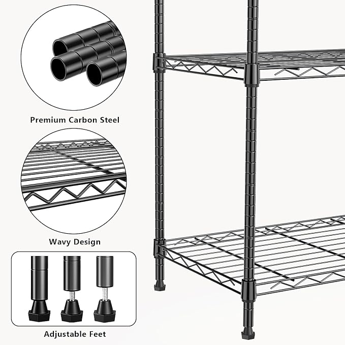 M MZG 1000 lbs 4Tier Shelf Metal Storage Shelves Wire Rack Closet Organizers - Image 5