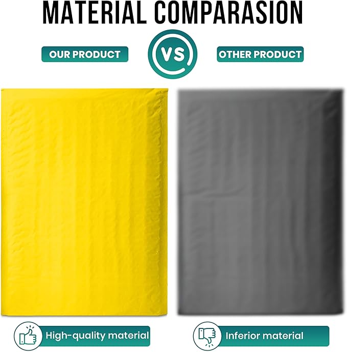 Levex - #000 4" x 8" [5 Pack] Yellow Poly Bubble Mailers, Padded Envelope Mailers, Packing Envelope & Mailing Bags for Shipping-DeskLoop Office