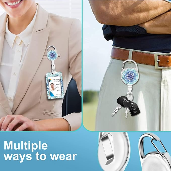 Badge Lanyard and ID Badge Holder, Retractable Badge Reels - Image 4