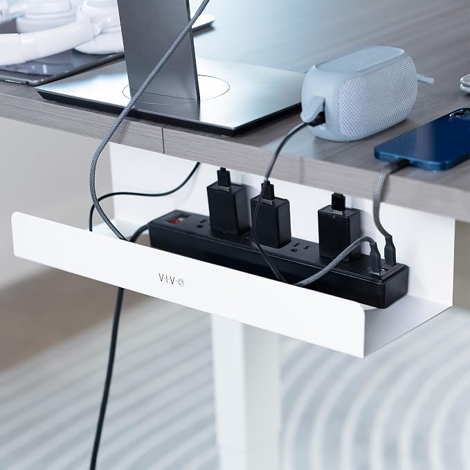 VIVO Under Desk 17 inch Extra Deep Cable Management Tray, Power Strip Holder - Image 2