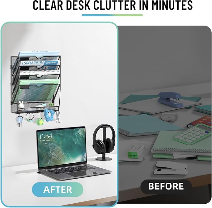 SUPEASY Wall File Organizer, 5 Tier Hanging File Organizer - Image 7