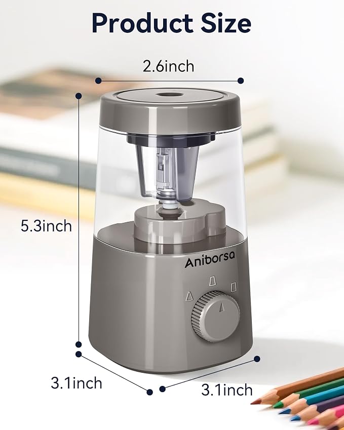 Electric Pencil Sharpener, Helical Blade Automatic Pencil Sharpener, - Image 5
