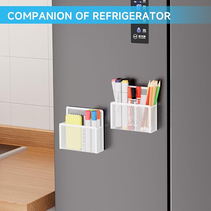 Marbrasse Magnetic Dry Erase Marker Holder, Mesh Pen Holder - Image 6