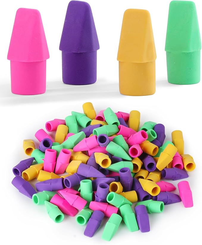 Mr. Pen- Pencil Top Erasers, 120 Pack, Latex-Free, No-Smudge | Cap Pencil by MrPen