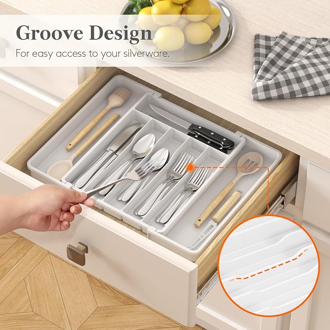Lifewit Silverware Drawer Organizer, Expandable Utensil Tray - Image 8