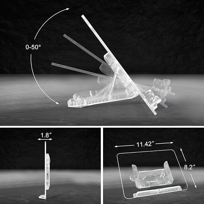 Acrylic Book Stand for Reading, Portable Book Holder for Desk, Angle Adjustable - Image 5