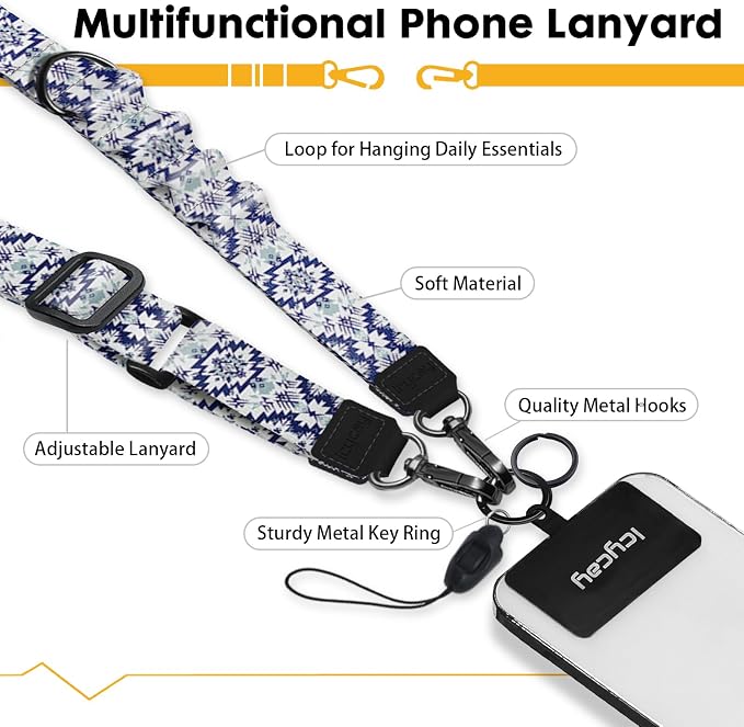 Icycay Phone Lanyard Crossbody, Boho Cell Phone Strap - Image 3