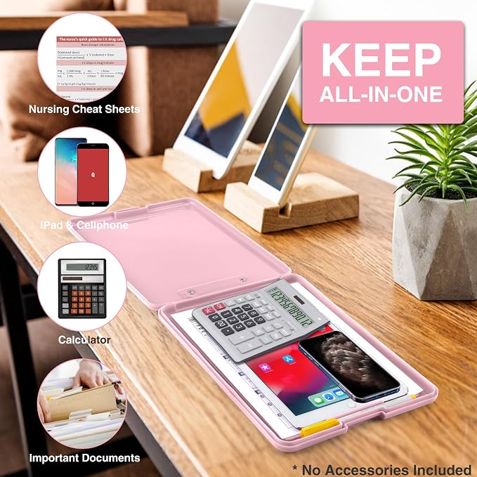 Sooez Clipboard with Storage, Plastic Storage Clipboards with Low Profile Clip - Image 5