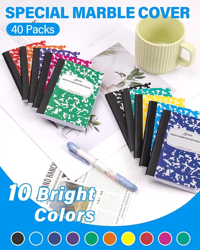 Dynta Composition Notebooks Bulk, 40 Packs 3.25 x 4.5 inch Mini Pocket - Image 3