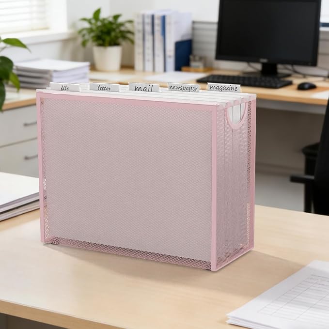Sinboun Hanging File Organizer Letter-Size File Holder Filing Box Includes 5 - Image 4