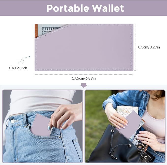 KONVINIT PU Leather Cash Envelope Wallet, Reusable Cash Envelopes - Image 6