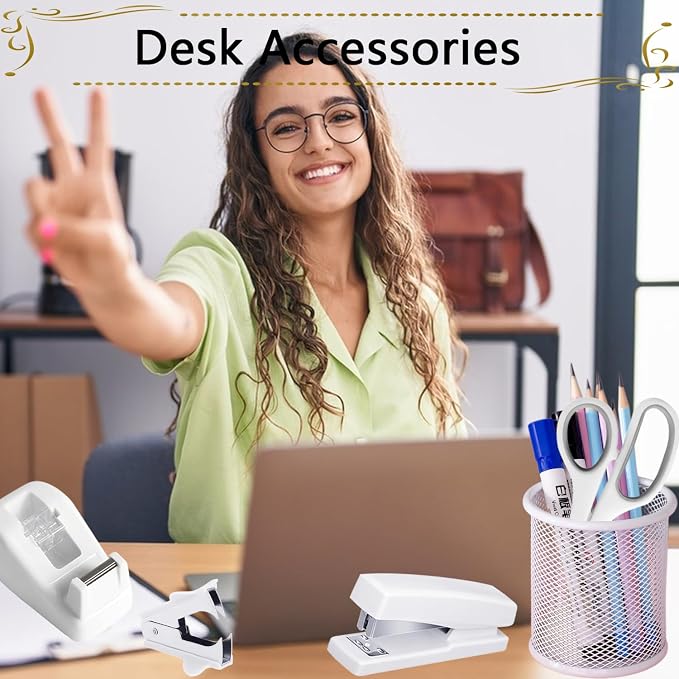 Office Supplies, Desk Accessories, Stapler and Tape Dispenser Set - Image 4