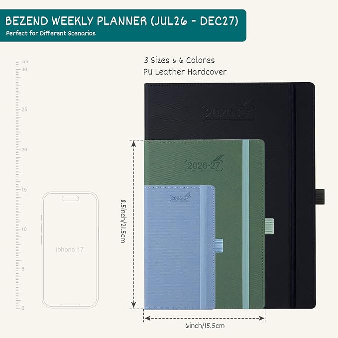 BEZEND Weekly Planner 2026-2027 Horizontal Layout Notebook 18 Months Academic - Image 6