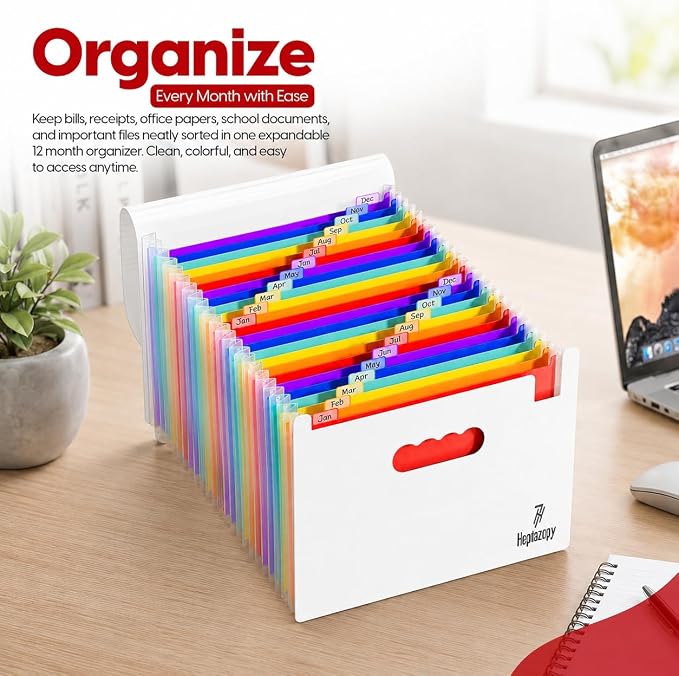 Plastic Accordion File Organizer, 26 Pockets Expandable File Folder Organizer - Image 2