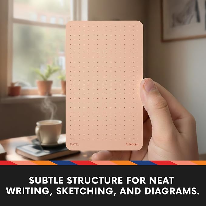 Notsu Dotted Colored Note Cards 3x5 inch, 40 ct | Orange Bullet Dot Grid - Image 2