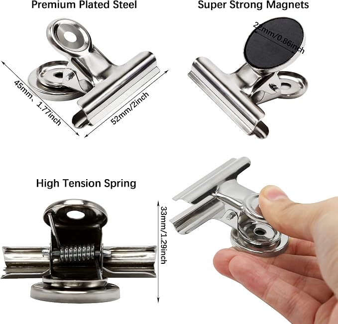 Magnetic Clips 2 inch, Heavy Duty Magnet Metal Clips - Image 5