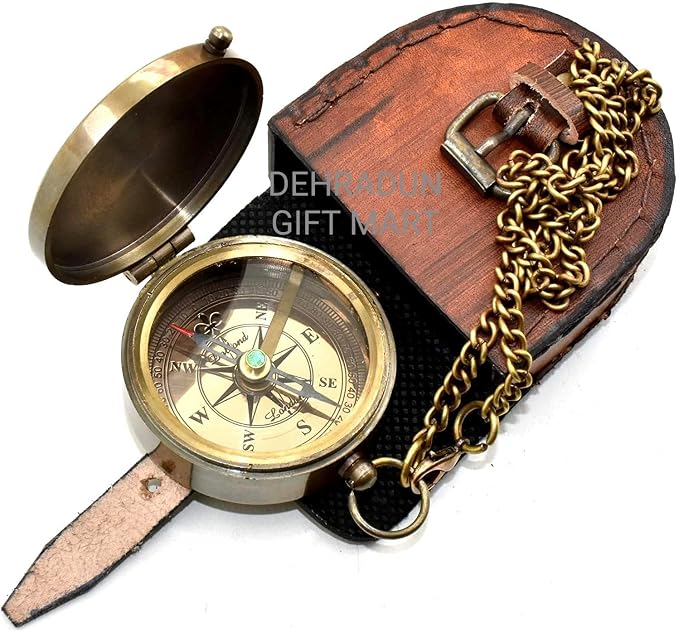 So You Can Always Find Your Way Back to Me Vintage Brass Compass - Image 3