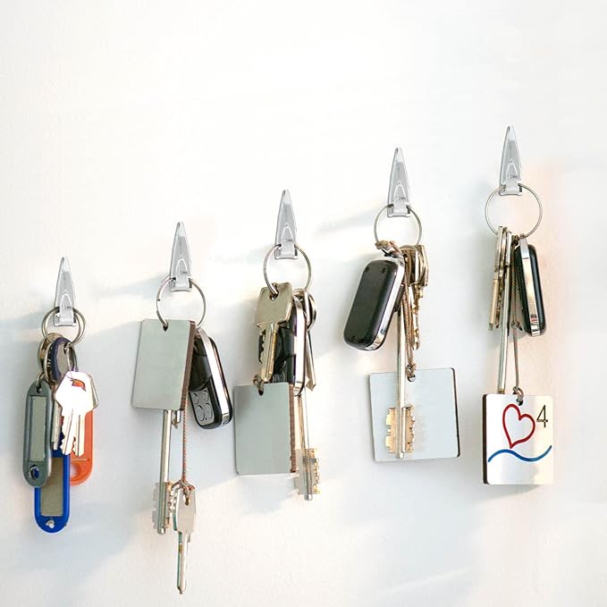 Ferraycle 30 Pieces Metal Push Pin Hangers 20 lbs Picture Hooks Zinc Alloy Thumb Tacks Hanging Hooks with Nails for Home Office Fabric Wall Wooden Board (Silver)-DeskLoop Office