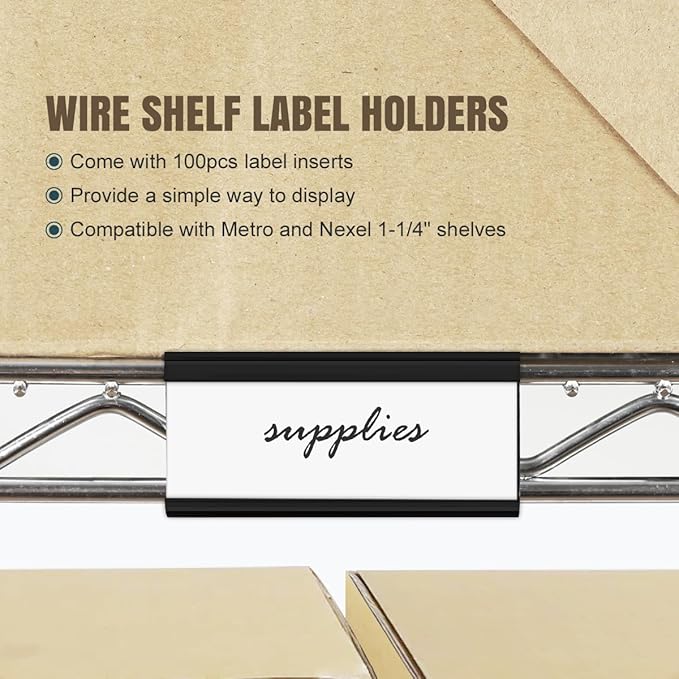 Lenink 100Pcs Wire Shelf Label Holders - Image 4