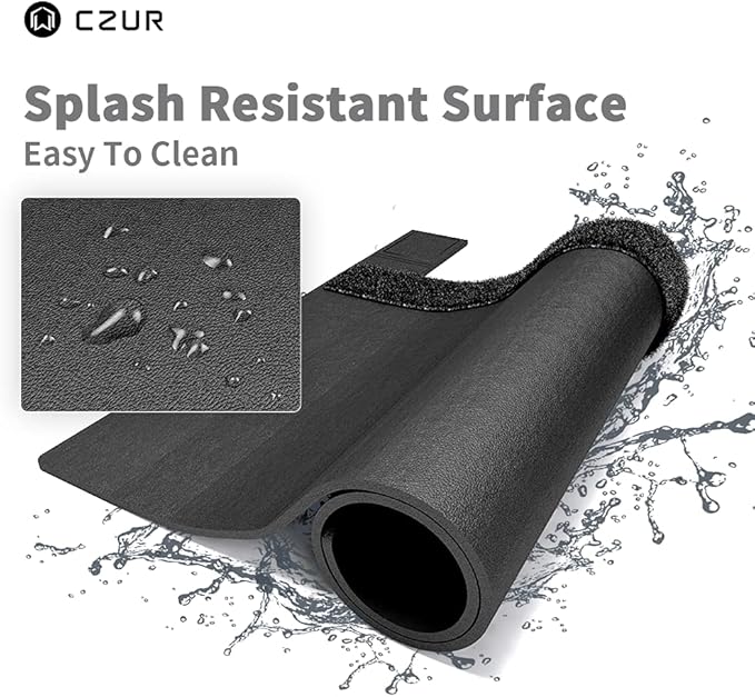 CZUR Assistive Cover 13.14-inch with Adjustable Hook&Loop Splash Resistant,PVC Material Cover for CZUR Book Scanner, Office&Home-Black-DeskLoop Office