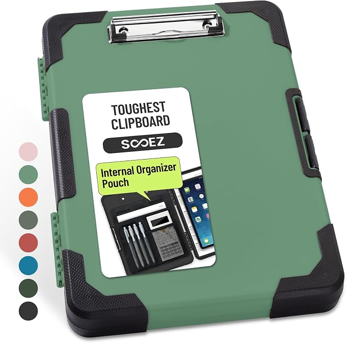 Sooez Toughest Clipboard with Storage, Internal Pen Pouch Included, Letter/ A4 by Sooez