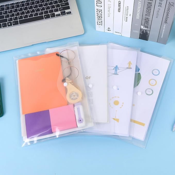 EOOUT 14pcs Plastic Envelopes, Letter Size, A4 Size, Waterproof Plastic File - Image 6