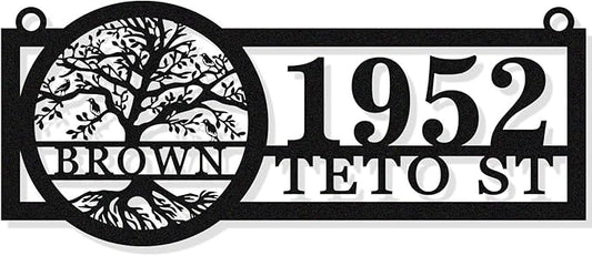 Hanging Metal House Numbers, Custom Metal Hanging Address Signs, Hanging by HYTSIGN