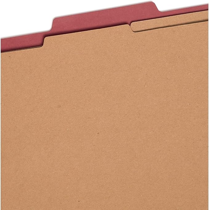 Smead 100% Recycled Pressboard Classification File Folder, 2 Dividers, Letter - Image 4