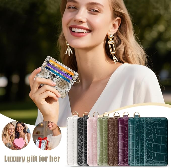 Slim Credit Card Holder Vegan Snake Skin Wallet Women Thin Wallets RFID - Image 7