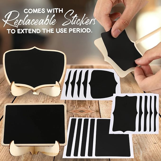 Mini Chalkboard Signs, 30 Pack Framed Small Chalk Board Food Labels - Image 5