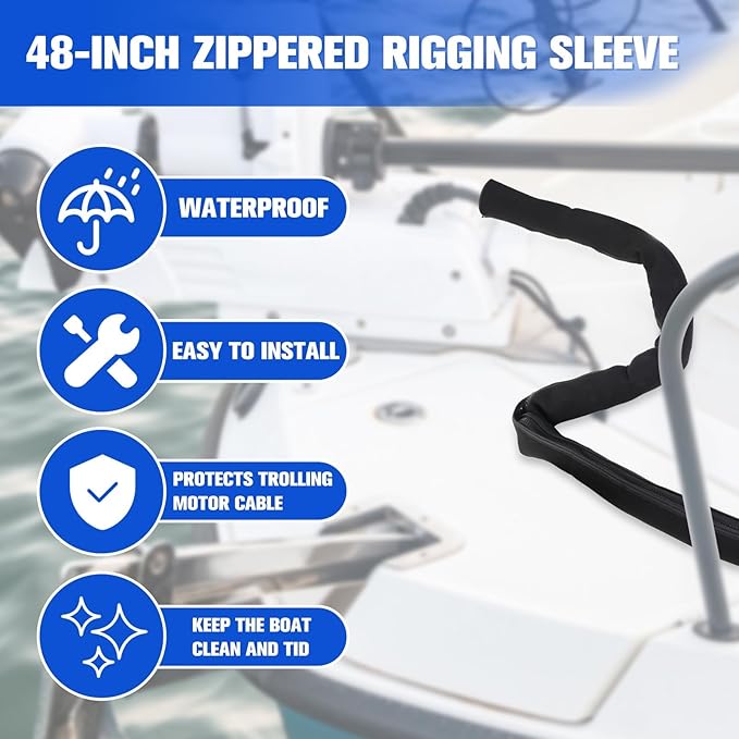 48inch Neoprene Trolling Motor Cable Sleeve 2'' Dia Cable Organizer - Image 3