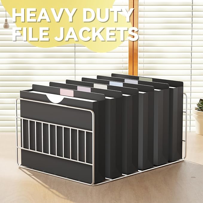 Plastic 2 Inch File Jackets Letter Size, 12 Pack Reinforced Manilla Pocket - Image 5
