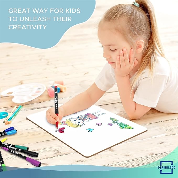 SCRIBBLEDO Small Dry Erase Boards 3 Pack 9x12 Double Sided Whiteboard | 3 - Image 9