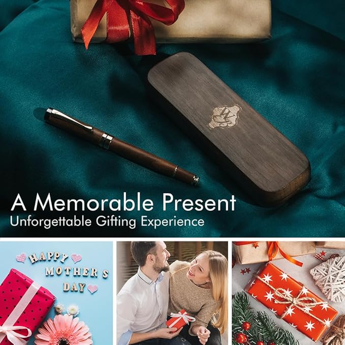 Wordsworth & Black Fountain Pen Set, Luxury Bamboo Wood - Medium Nib, Gift Case; Includes 6 Ink Cartridges, Ink Refill Converter -Journaling, Calligraphy, Drawing, Smooth Writing [Brown Wood]-DeskLoop Office